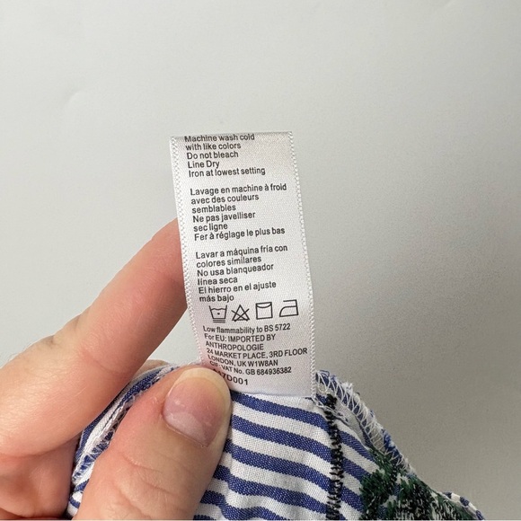 Anthropologie Lili’s Closet Andon Cotton Swing Dress with Stripes and Embroidery - Picture 8 of 8